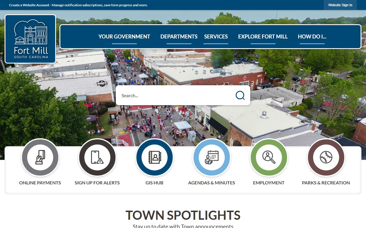 Town of Fort Mill municipal buildings and town center