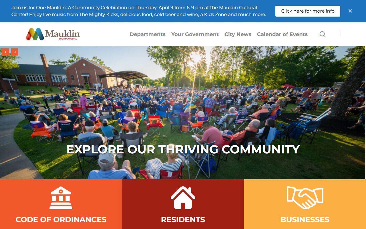 City of Mauldin facilities for marriage records