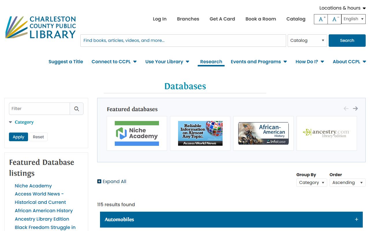 Charleston County Public Library genealogy resources for marriage records