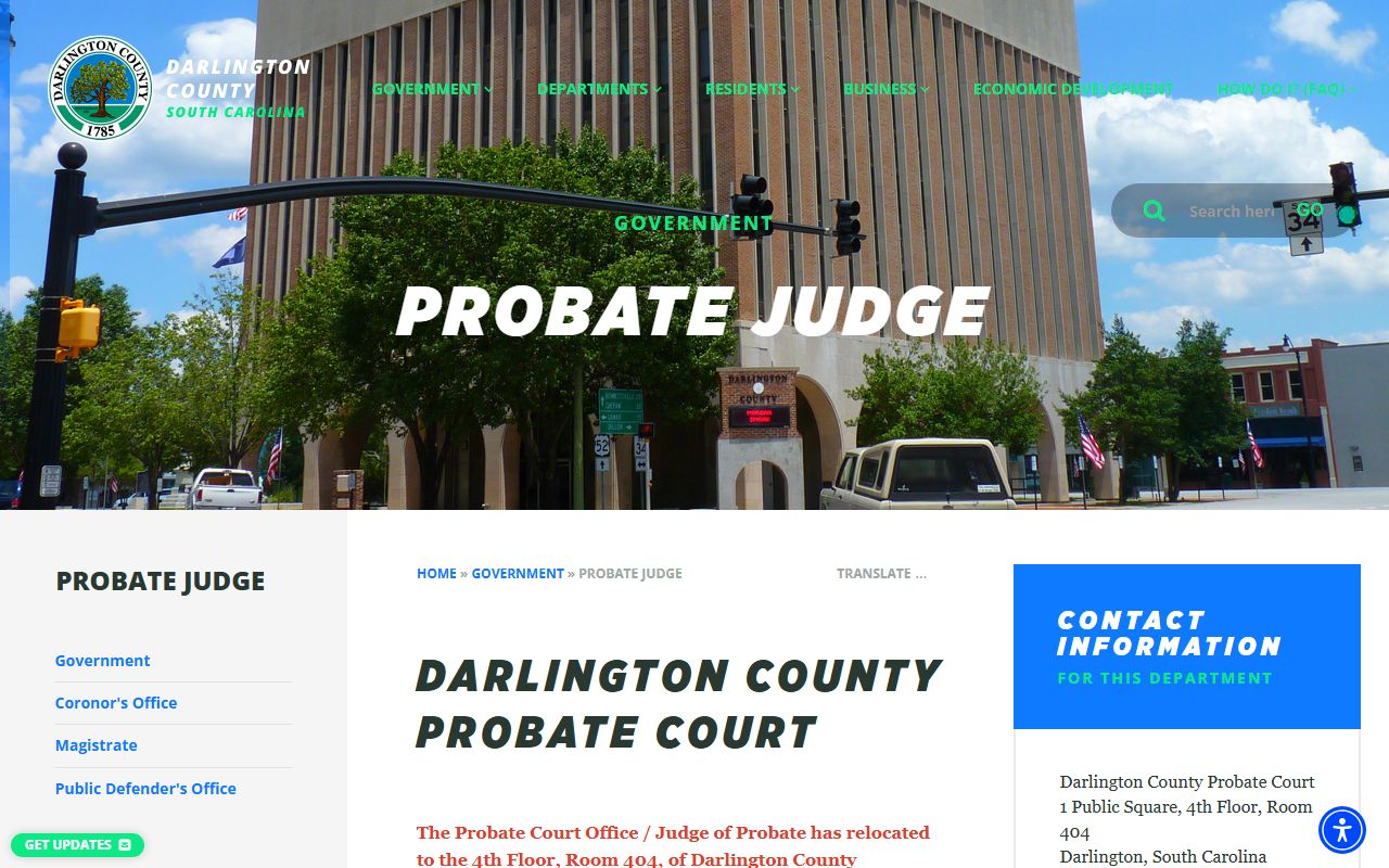 Darlington County Courthouse marriage records office