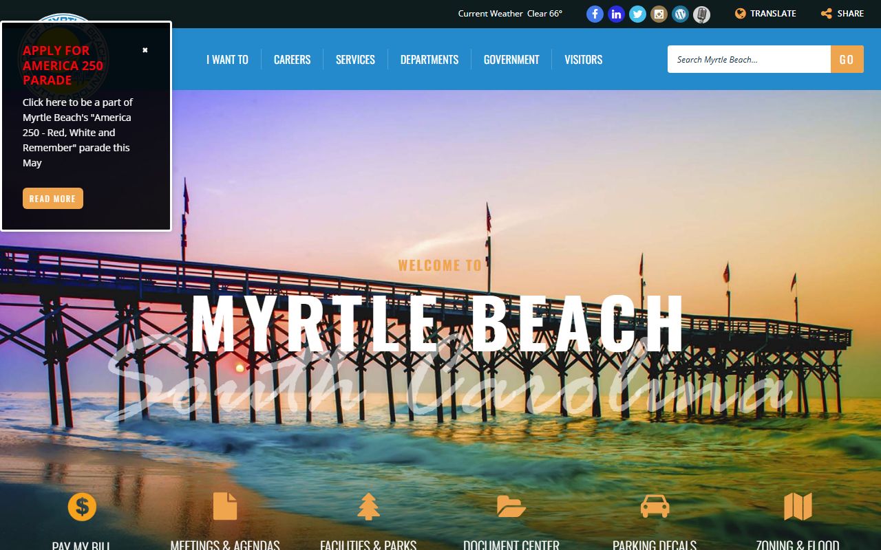 City of Myrtle Beach for destination weddings and marriage records
