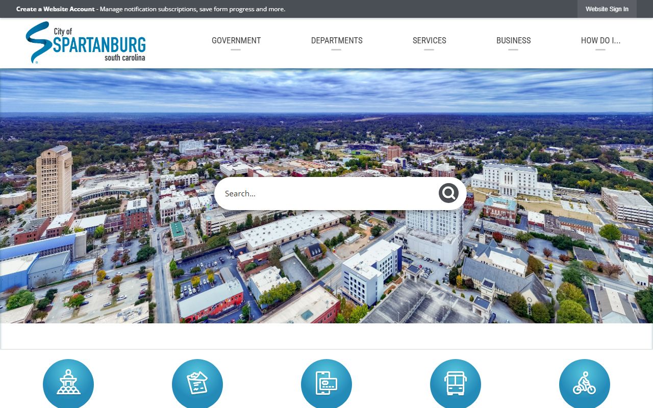 City of Spartanburg official website for local marriage information