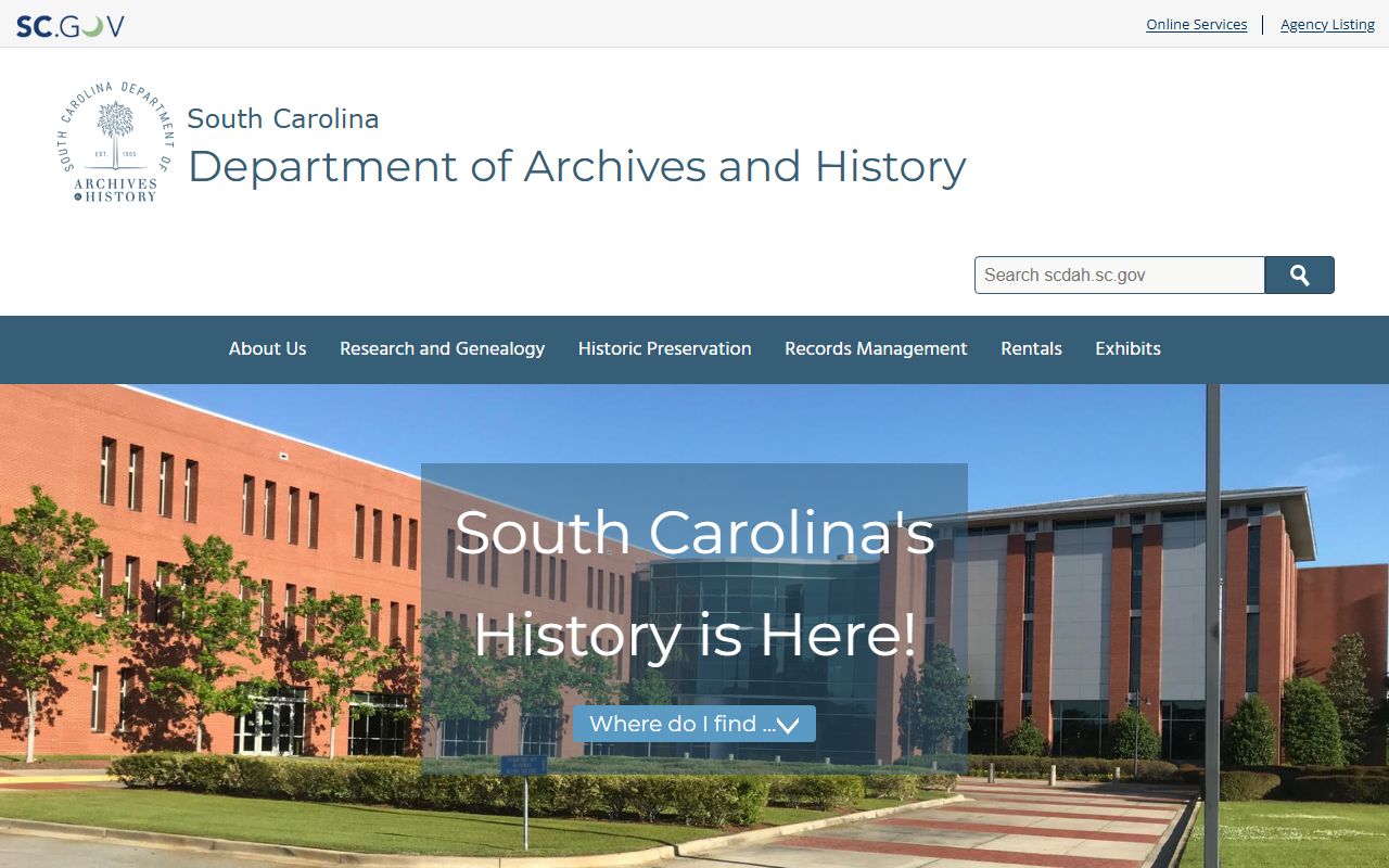 South Carolina Department of Archives and History historical records